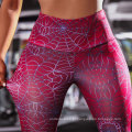 Calças de ioga com teia de aranha personalizadas femininas com impressão digital fashion leggings calças esportivas com levantamento de bunda